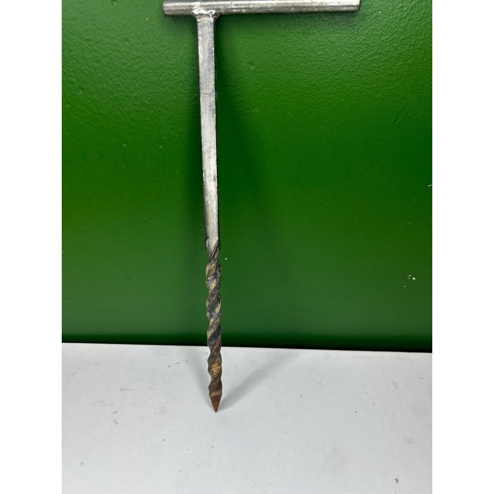 Vintage T-Handle Hand Auger Drill Bit Manual Wood Boring Tool Steel